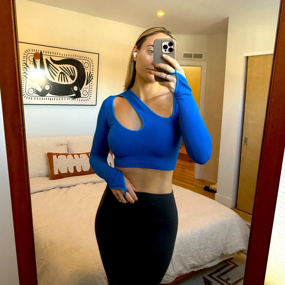 Urban Out from Under Blue Cutout Crop Top